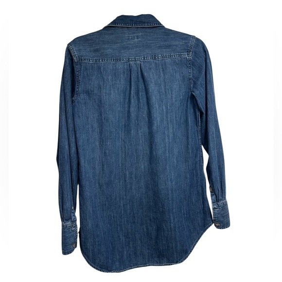 Merona Blue Denim Long Sleeve Button-Down Shirt – Size M - Picture 3 of 4